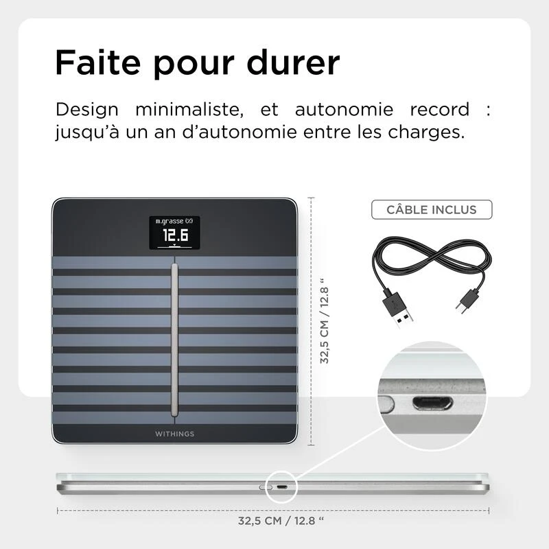 Withings Balance WIFI Avec Analyse De La Composition Corporelle Et Santé Cardiovasculaire 3 Withings Balance WIFI Avec Analyse De La Composition Corporelle Et Santé Cardiovasculaire – Image 3