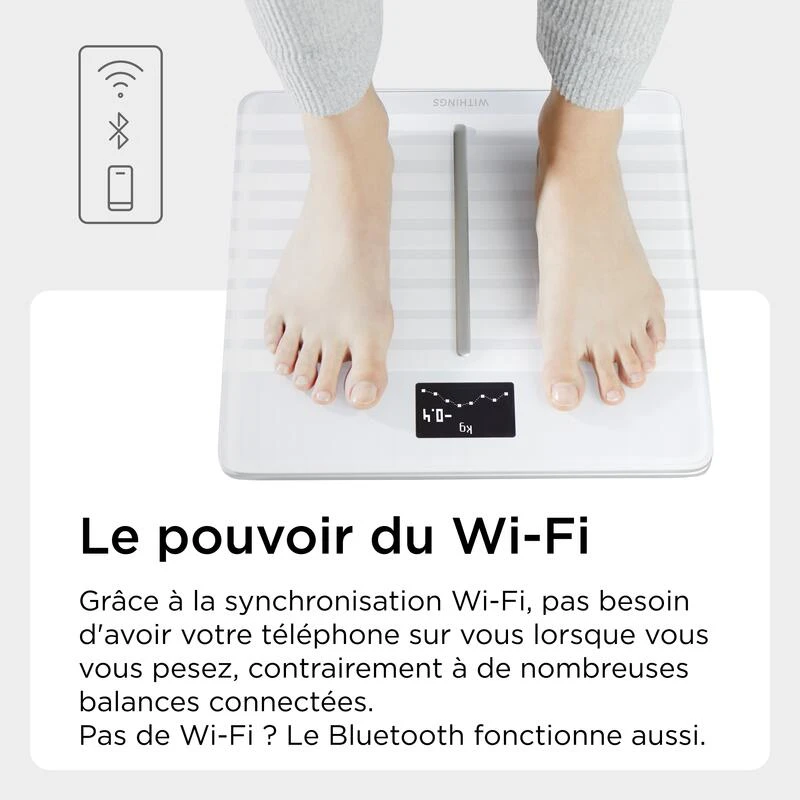 Withings Balance WIFI Avec Analyse De La Composition Corporelle Et Santé Cardiovasculaire 4 Withings Balance WIFI Avec Analyse De La Composition Corporelle Et Santé Cardiovasculaire – Image 4