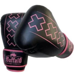 Boxe Boutique -Boxe Boutique gants de boxe buffalo outrage noir et rose 12oz 1
