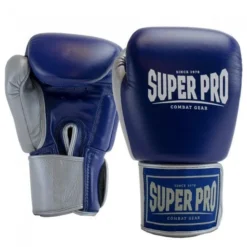 Gants De Boxe En Cuir - Enforcer - Bleu/Argent/Blanc