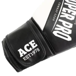 Gants De Boxe Super Pro Combat Gear ACE - Noir/Blanc -Boxe Boutique gants de boxe super pro combat gear ace noirblanc 3