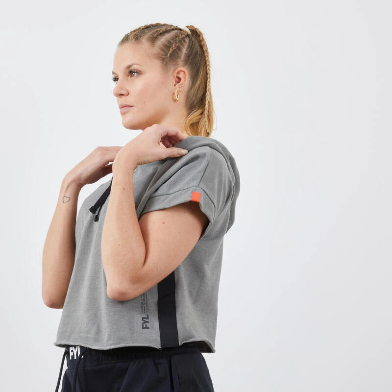 HOODIE DE BOXE AVEC CAPUCHE 100 FEMME GRIS 1 HOODIE DE BOXE AVEC CAPUCHE 100 FEMME GRIS